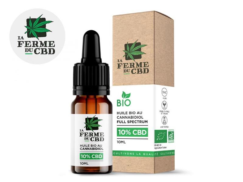 Huile CBD (10% Bio) La Ferme du CBD 10ml