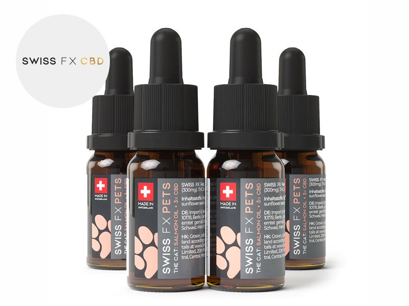 Pack 4 Huiles CBD pour Chats 3% (Saumon) (40ml) SWISS FX