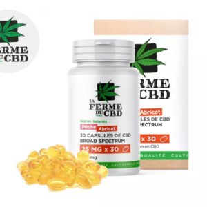 Gélules CBD Pêche-Abricot (750mg) 25% La Ferme du CBD